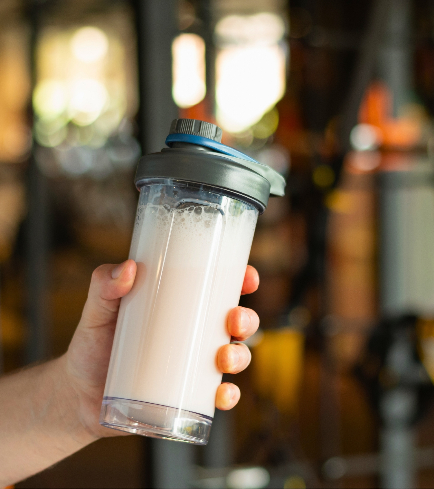 nahaufnahme eines protein shakes